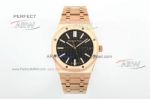 Replica Audemars Piguet Royal Oak 50th Anniversary Swiss 4302 Mechanical Black Dial Rose Gold Watch 